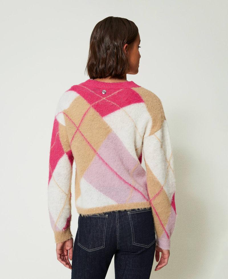 Scee by twin set Maglia jacquard argyle in misto lana Nuovo