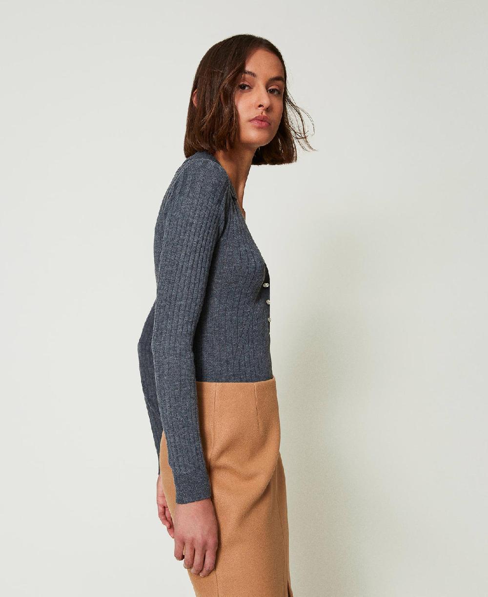 Scee by twin set Maglia a coste con ricamo Vendita