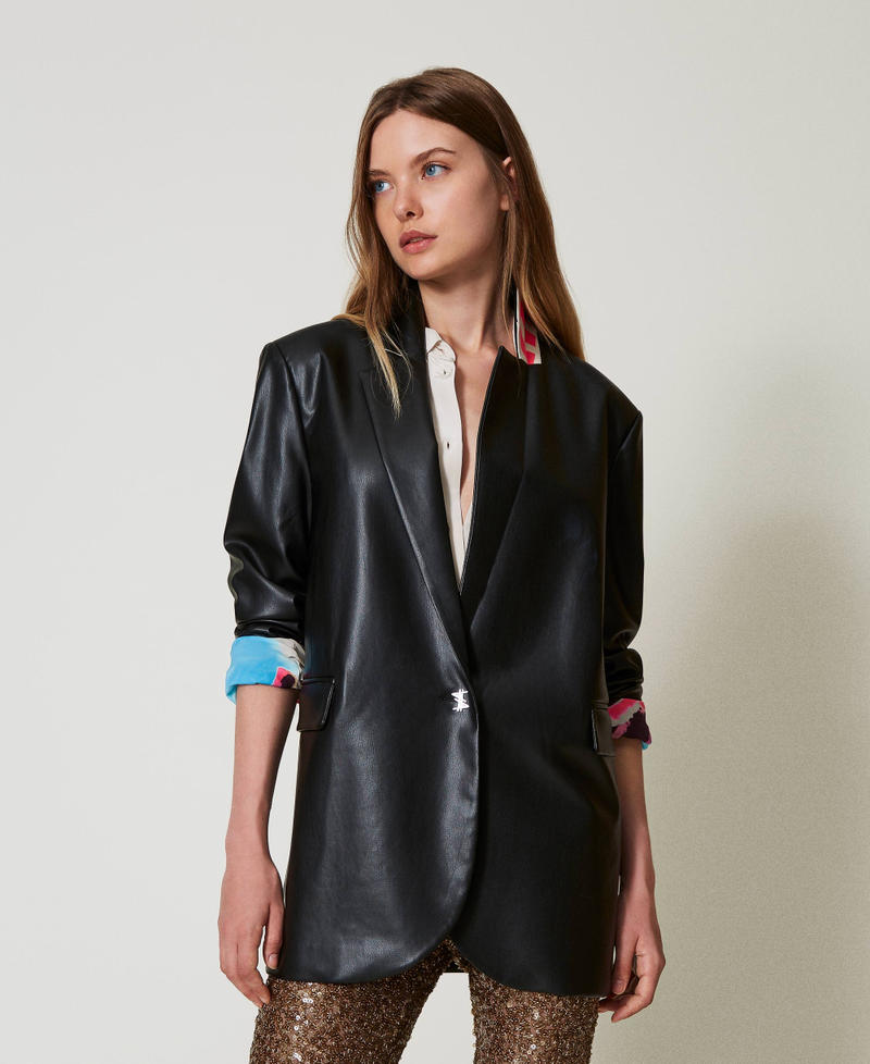 Scee by twin set Giacca blazer MYFO effetto pelle Pezzi Unici