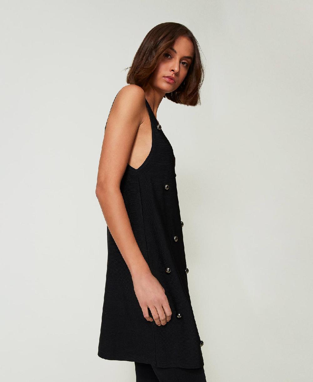 Scee by twin set Abito corto in maglia con borchie Acquista Ora