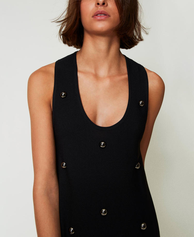 Scee by twin set Abito corto in maglia con borchie Acquista Ora