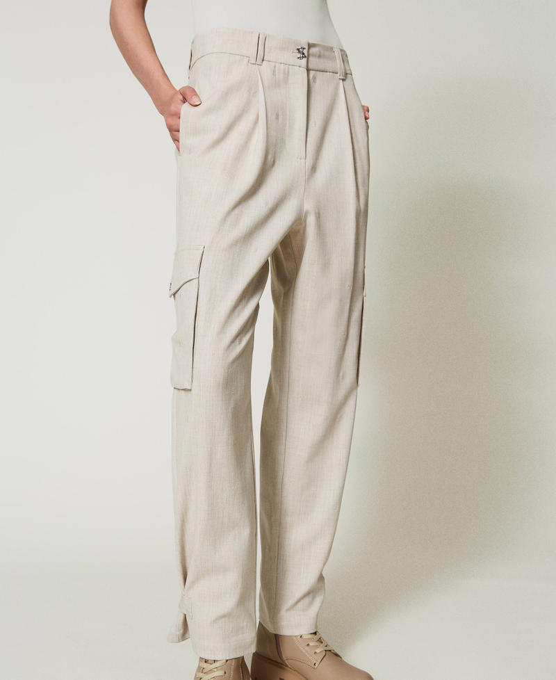 Scee by twin set Pantaloni cargo MYFO con ricamo Offerta