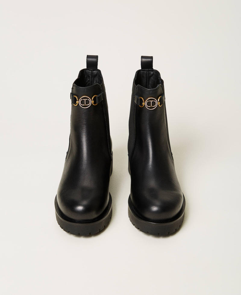 Scee by twin set Stivali chelsea in pelle con Oval T Vendita Calda