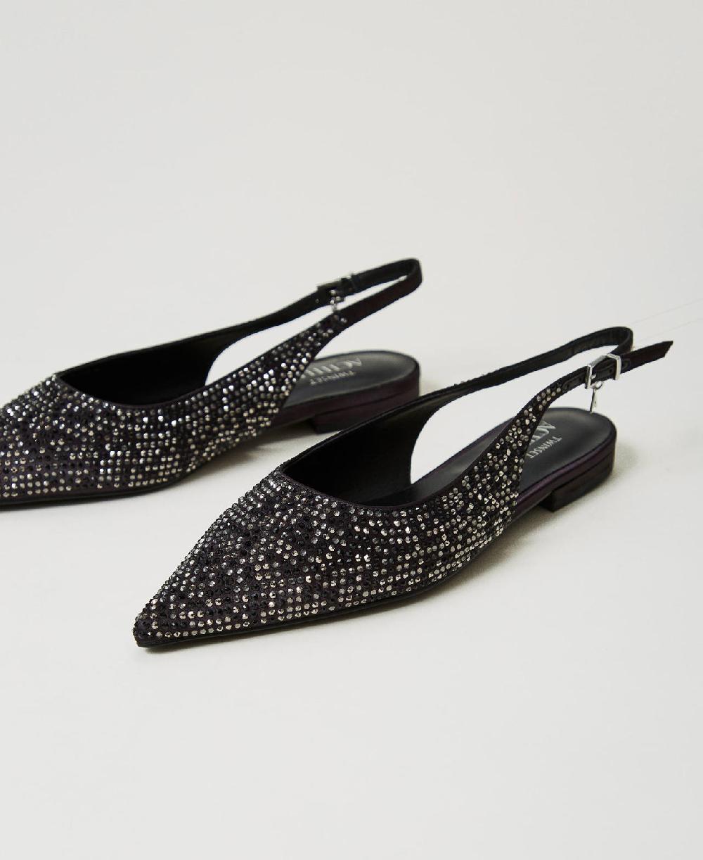 Scee by twin set Ballerine sling back con strass Offerte
