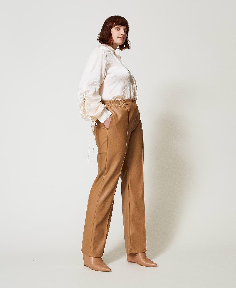 Scee by twin set Pantaloni effetto pelle con elastico Moda