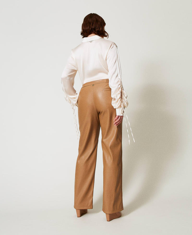 Scee by twin set Pantaloni effetto pelle con elastico Moda