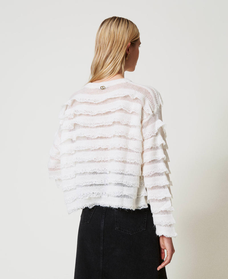 Scee by twin set Maglia boxy con balze effetto pizzo 2025