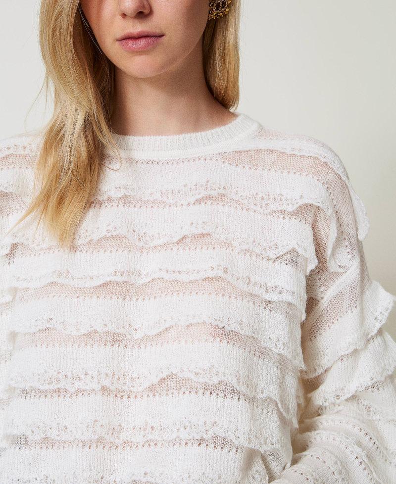 Scee by twin set Maglia boxy con balze effetto pizzo 2025