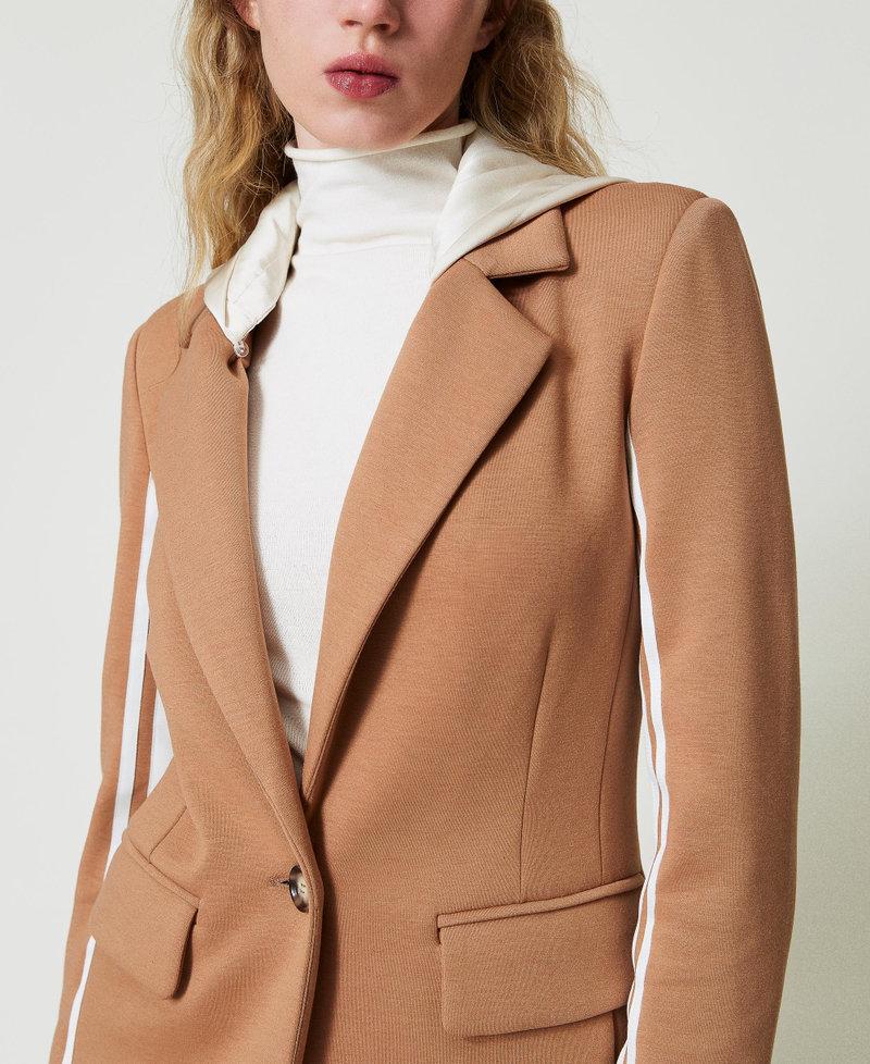 Scee by twin set Giacca blazer in tessuto scuba con cappuccio Spedizione gratuita