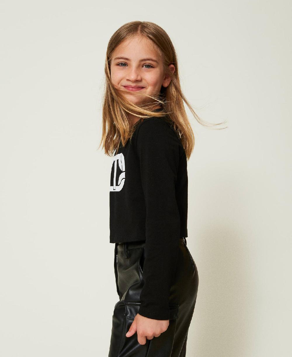 Scee by twin set T-shirt cropped con logo gommato Qualità Garantita