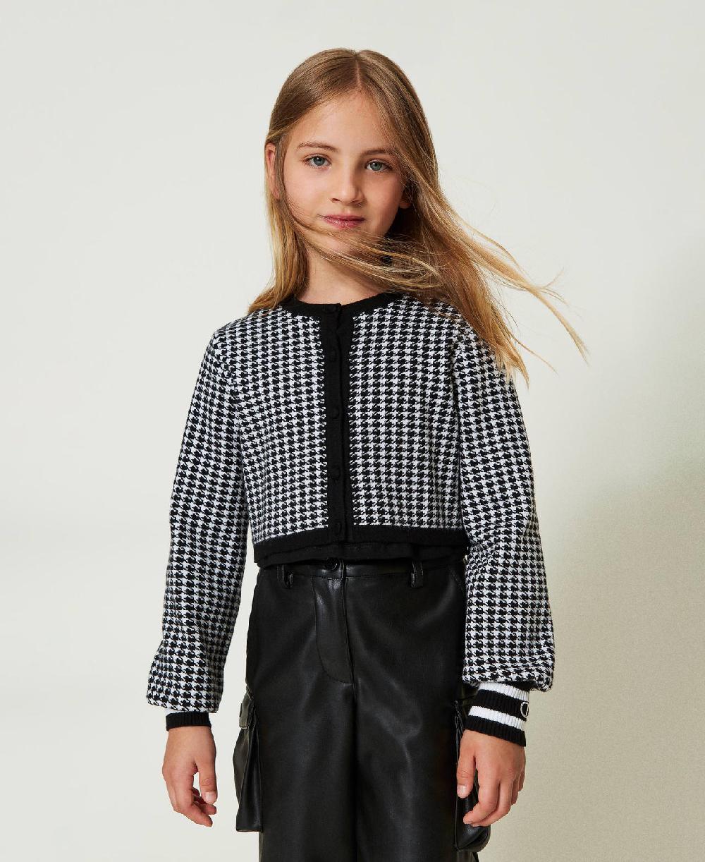 Scee by twin set Giacca in maglia jacquard pied de poule Negozi Online