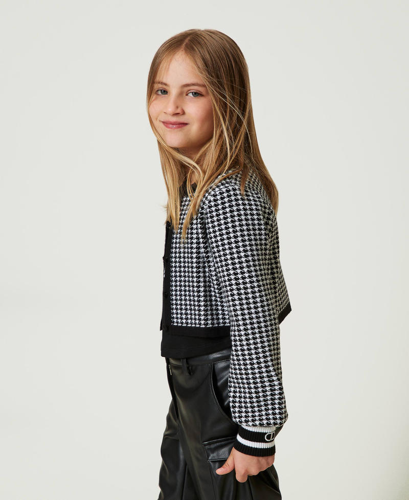 Scee by twin set Giacca in maglia jacquard pied de poule Negozi Online