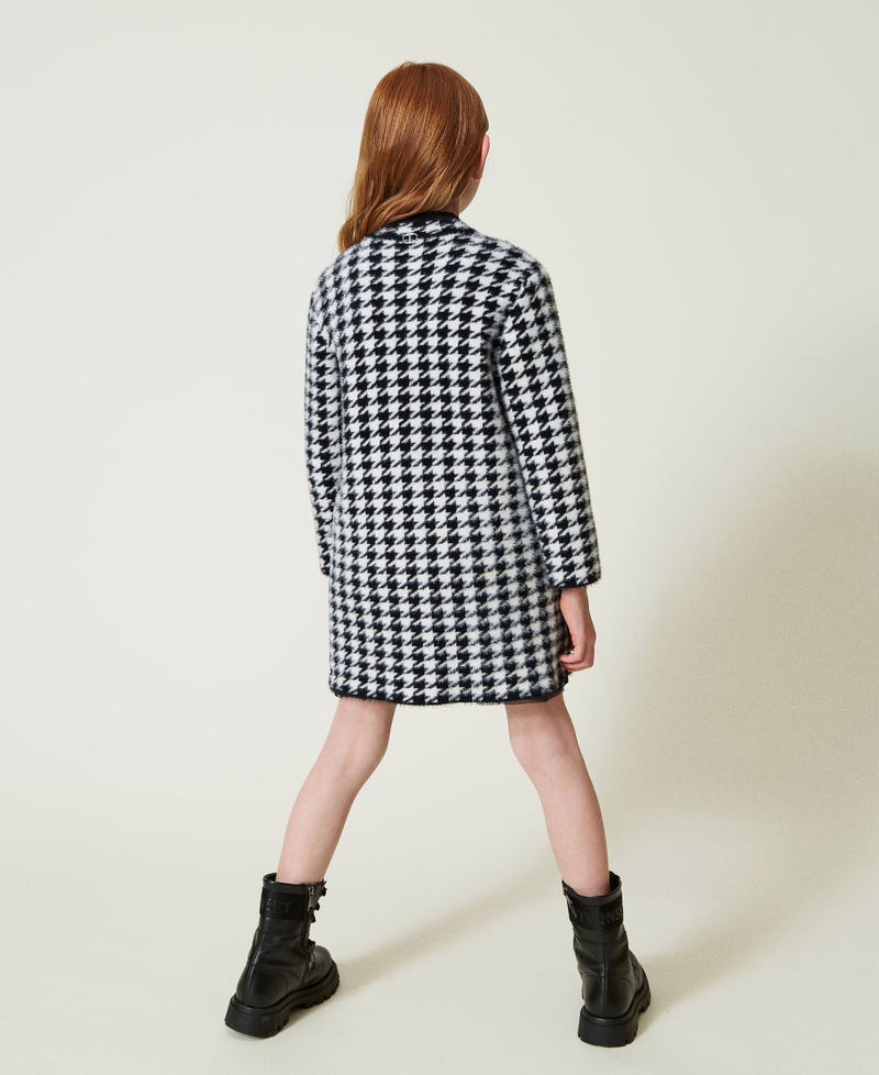 Scee by twin set Cappotto in maglia jacquard pied de poule Acquista Ora