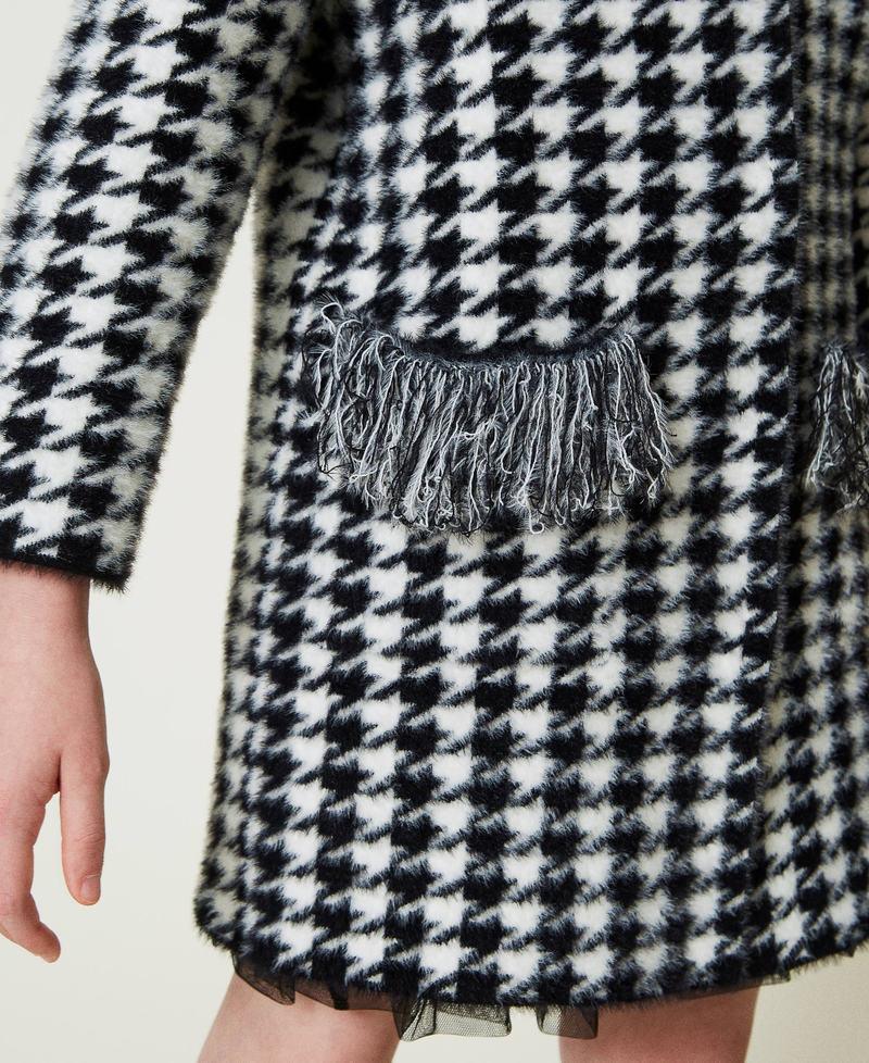 Scee by twin set Cappotto in maglia jacquard pied de poule Acquista Ora