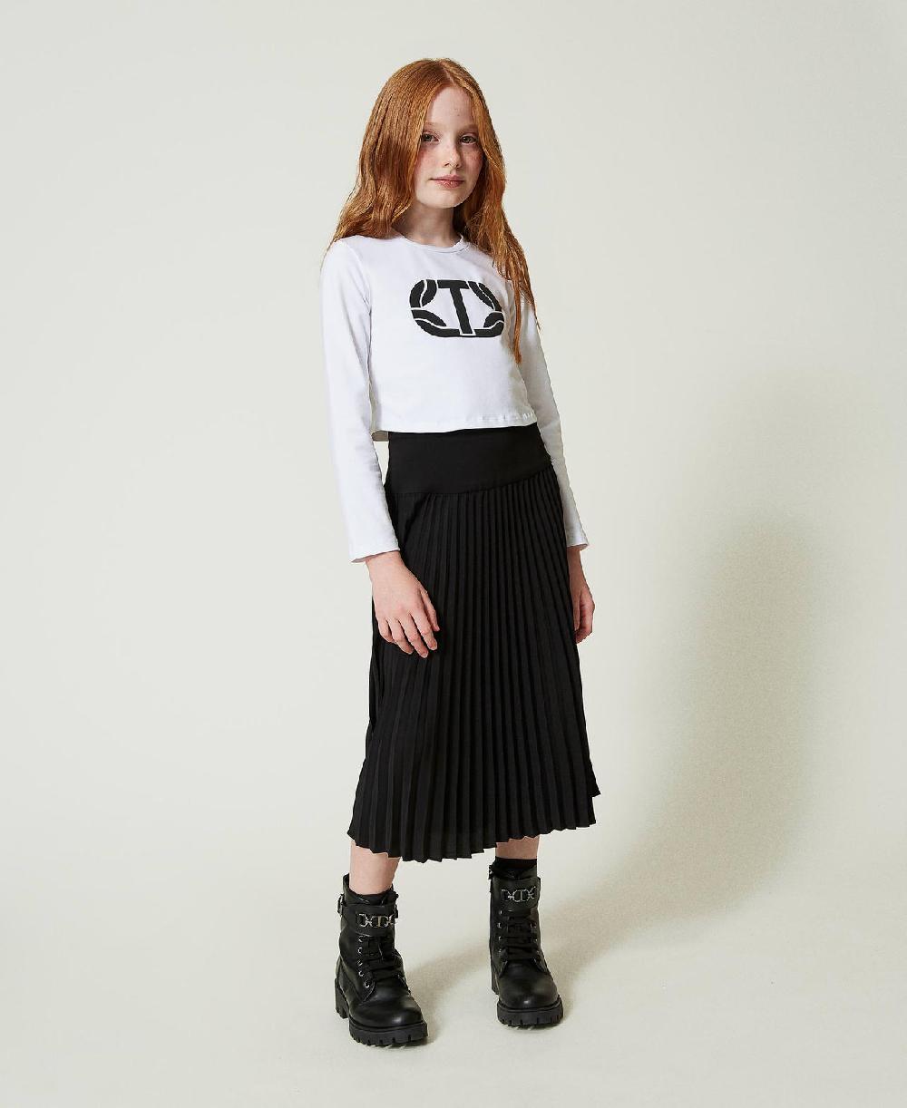 Scee by twin set Gonna lunga in crêpe de Chine plissé Shopping Online