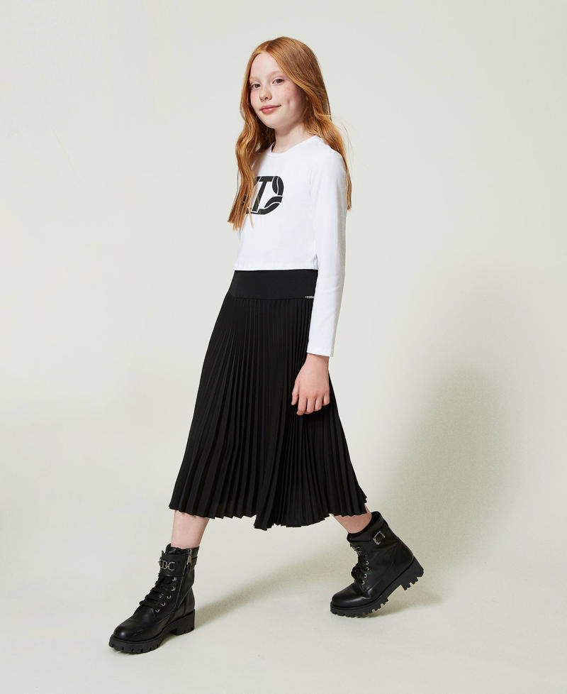 Scee by twin set Gonna lunga in crêpe de Chine plissé Shopping Online