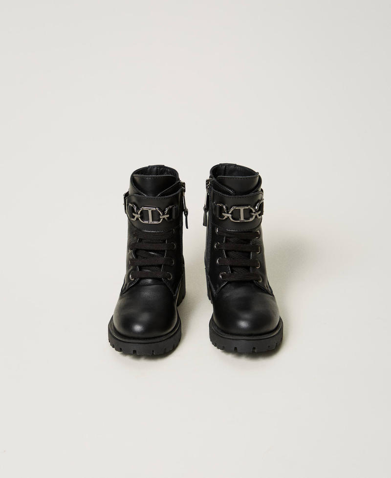 Scee by twin set Anfibi baby in pelle con cinturino Affare Del Giorno