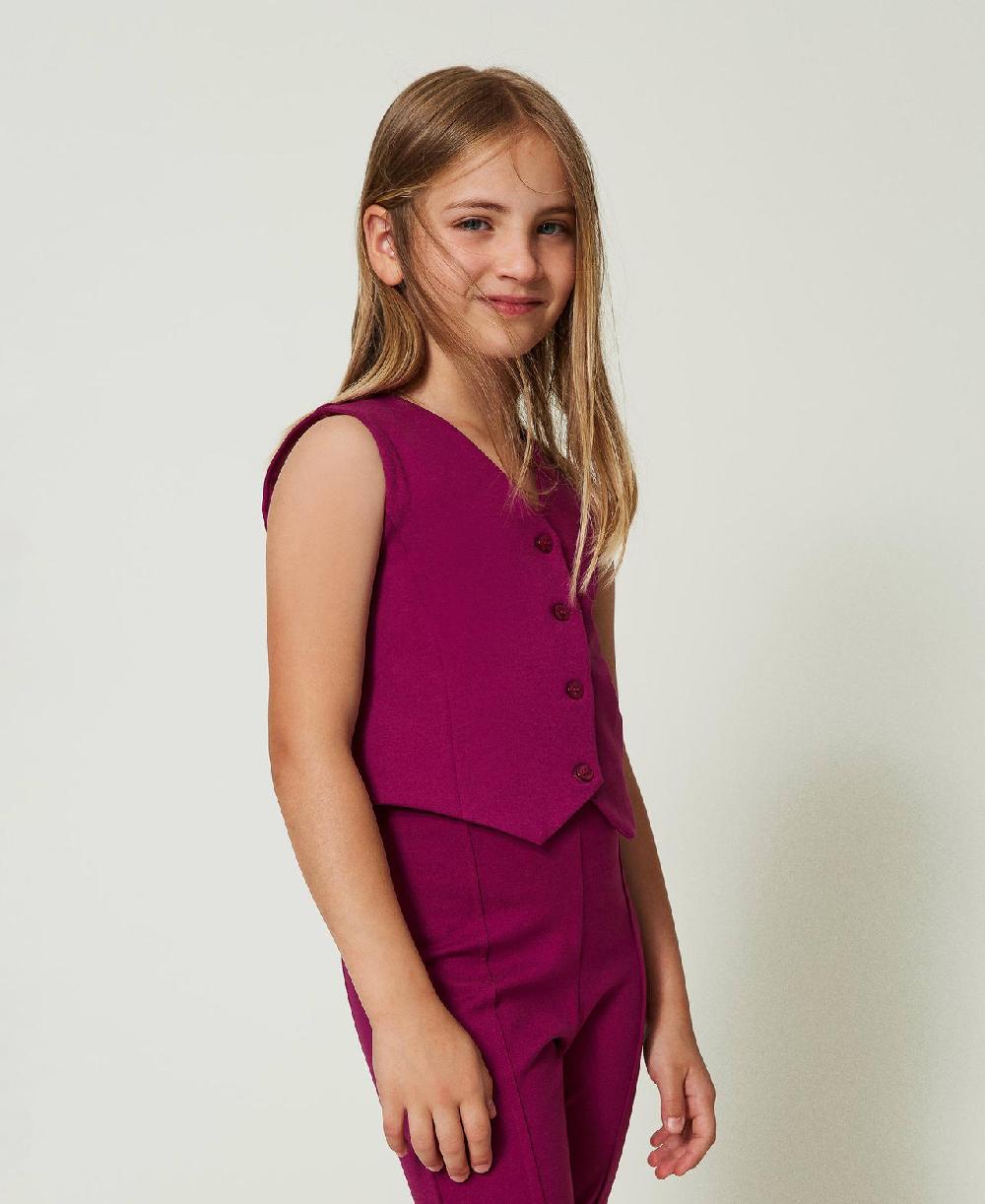 Scee by twin set Gilet monopetto con bottoni in tono Novità