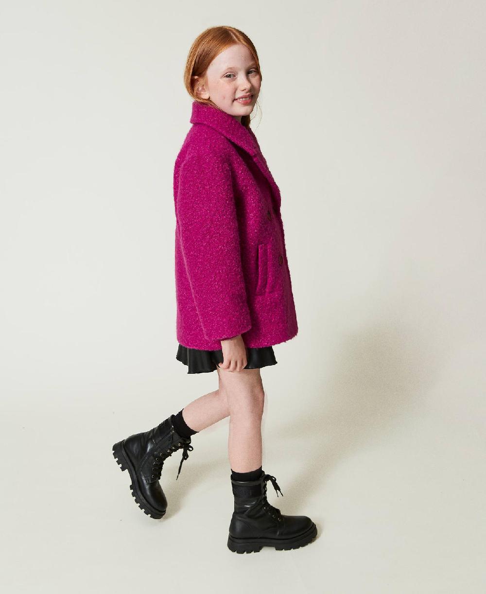 Scee by twin set Cappotto doppiopetto in panno curly Sconto