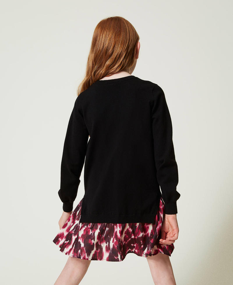 Scee by twin set Abito corto in maglia con inserto stampato Online