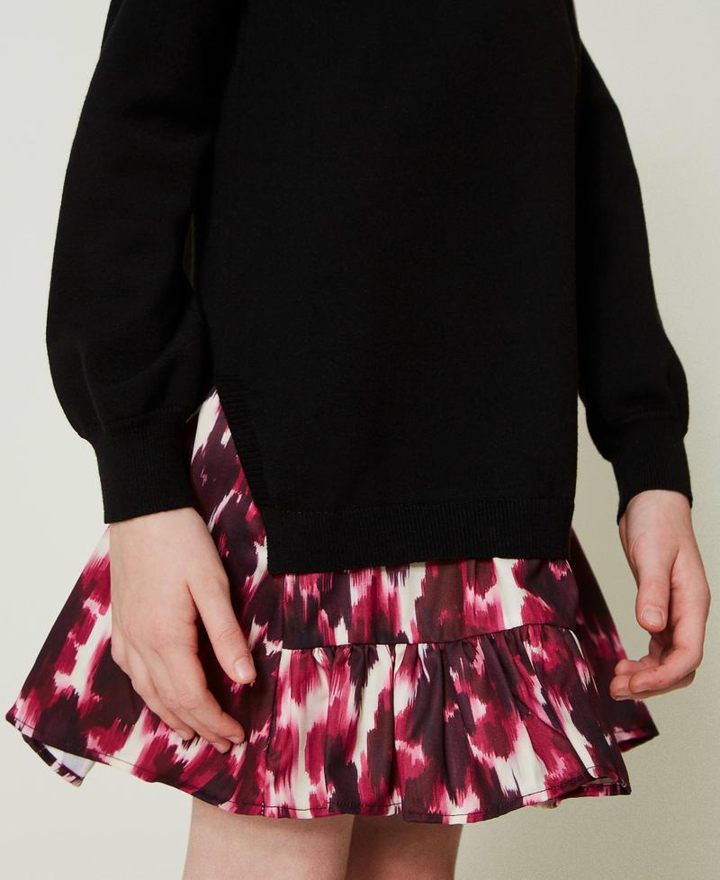 Scee by twin set Abito corto in maglia con inserto stampato Online
