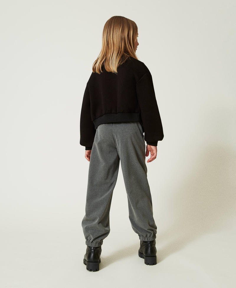 Scee by twin set Pantaloni joggers in flanella con cintura Outlet