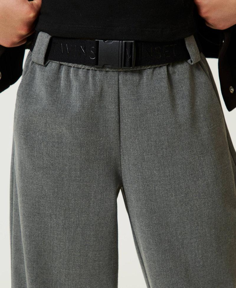 Scee by twin set Pantaloni joggers in flanella con cintura Outlet