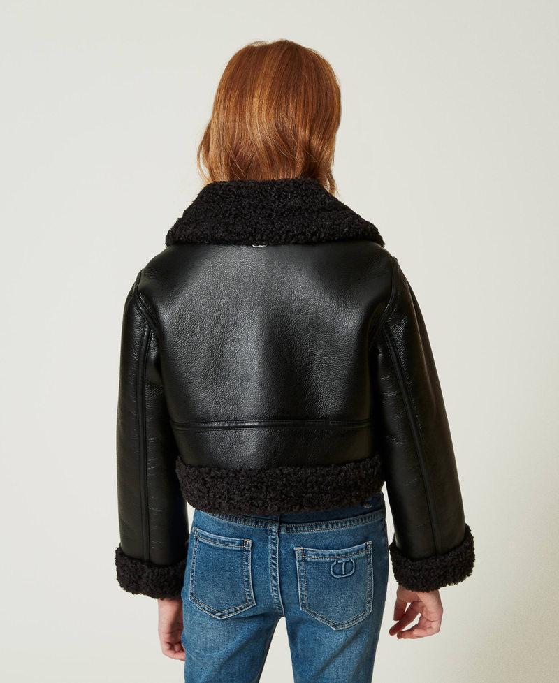Scee by twin set Giacca aviatore con faux fur Offerte