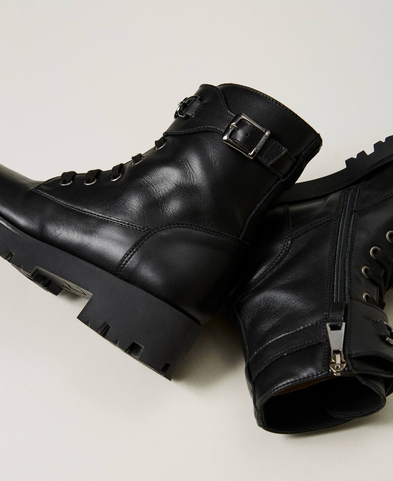 Scee by twin set Anfibi in pelle con cinturino Hotsell