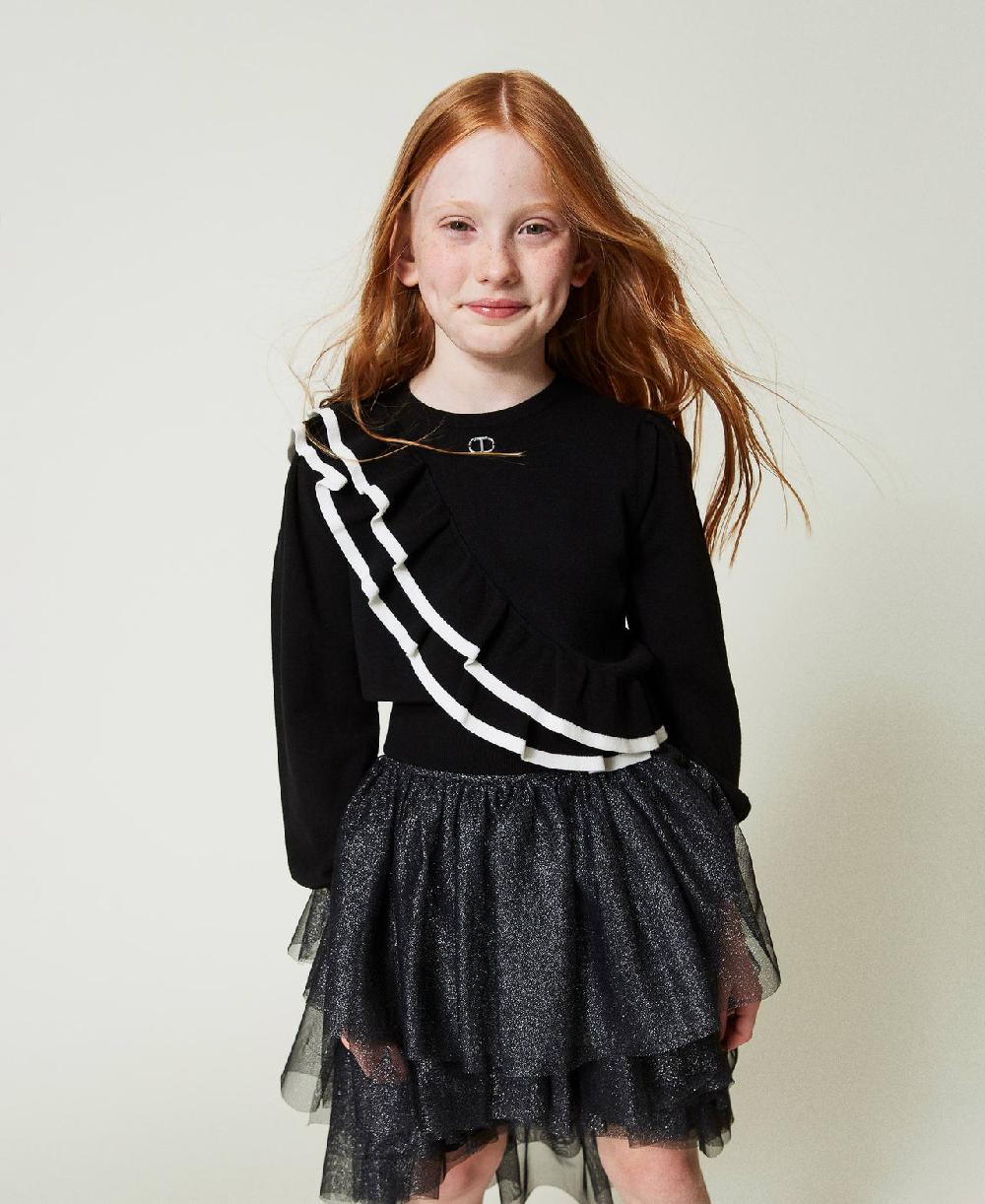 Scee by twin set Maglia regular con doppia balza Vendite Flash