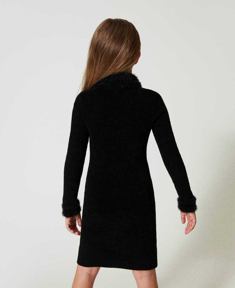 Scee by twin set Abito corto in maglia effetto pelliccia In Saldo