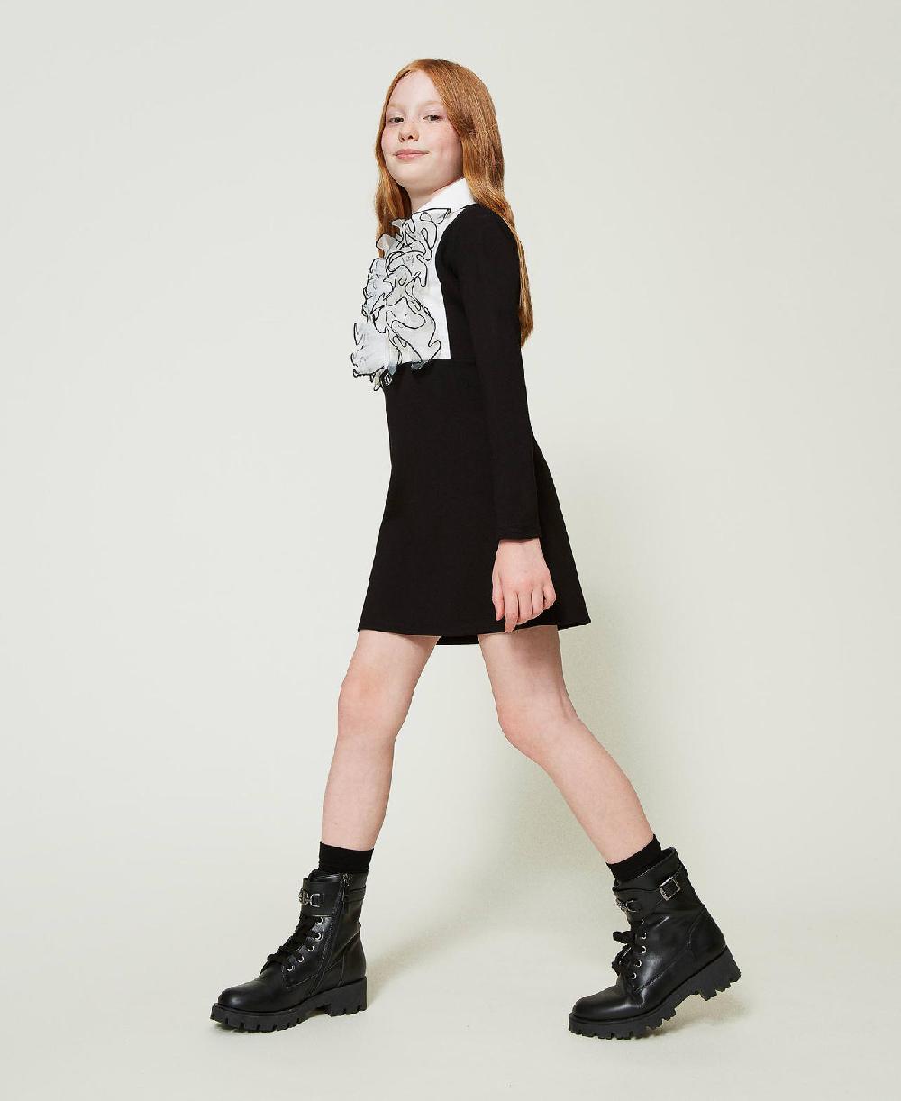 Scee by twin set Abito corto con volant in organza Nuova