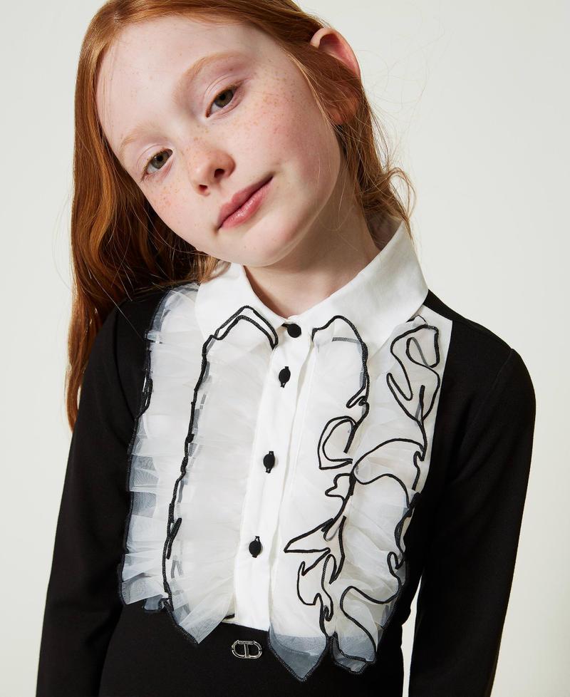 Scee by twin set Abito corto con volant in organza Nuova