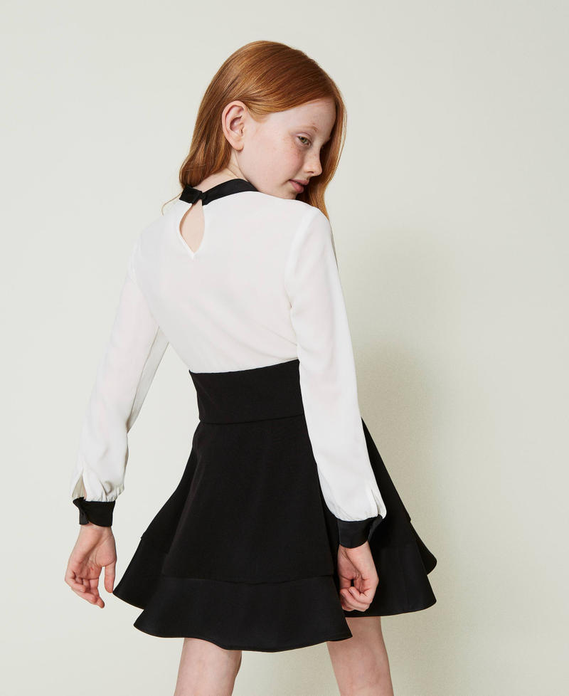 Scee by twin set Abito corto in crêpe de Chine e flanella Moda