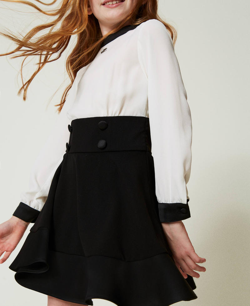 Scee by twin set Abito corto in crêpe de Chine e flanella Moda
