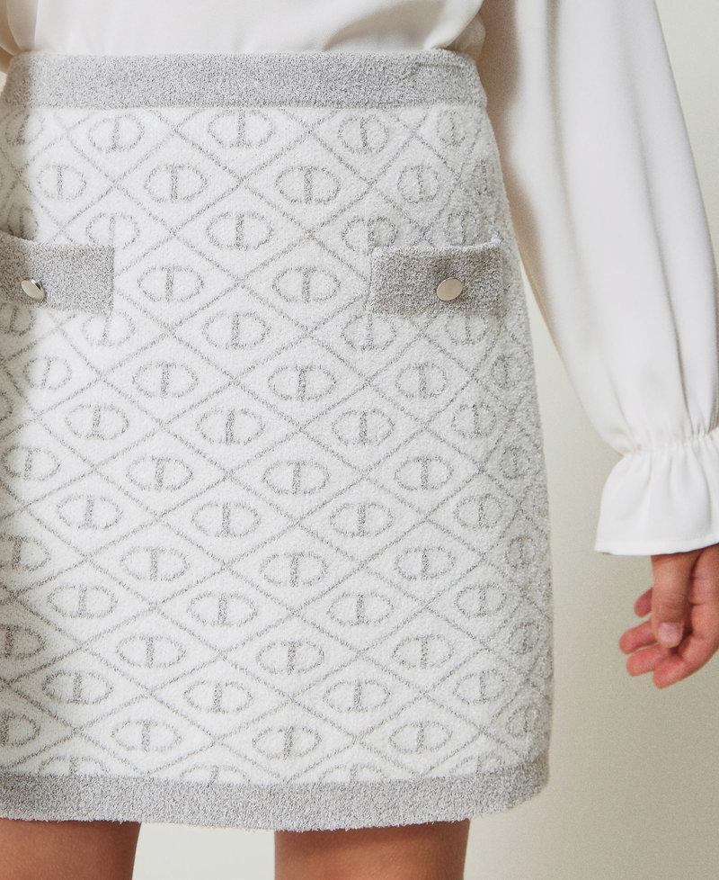 Scee by twin set Gonna corta in maglia jacquard con Oval T Italy