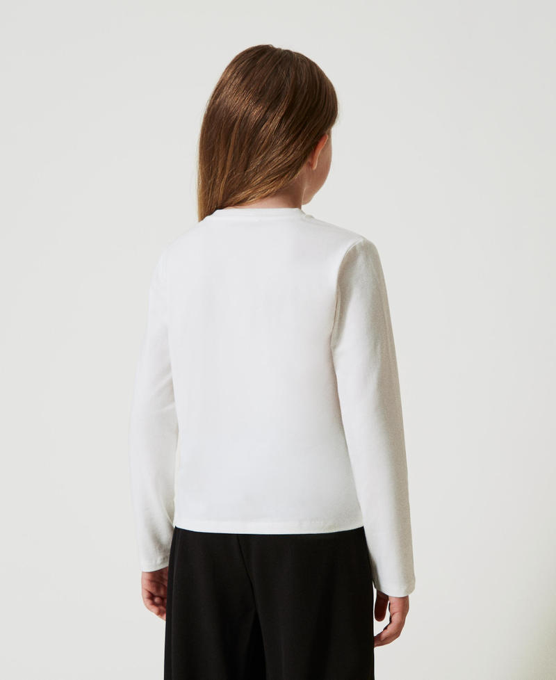Scee by twin set T-shirt cropped con logo ricamato Italia