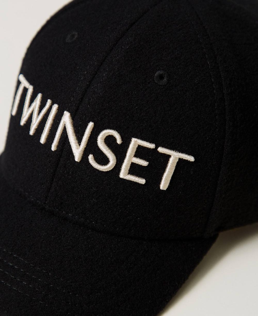Scee by twin set Cappello da baseball in panno con logo Spedizione Gratuita