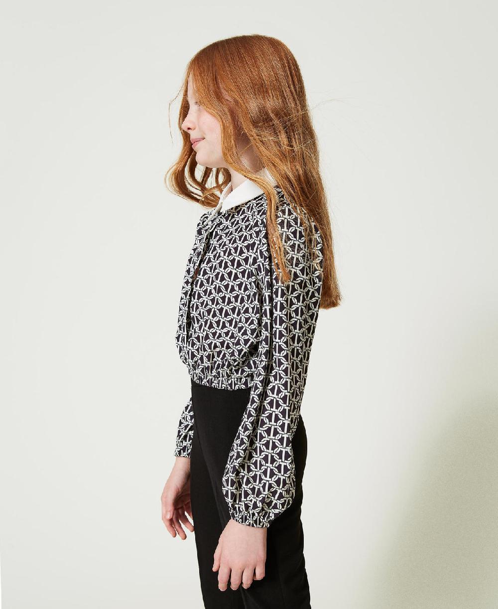 Scee by twin set Blusa in crêpe de Chine con stampa Consegna Veloce