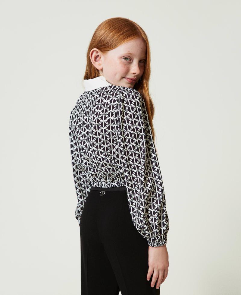 Scee by twin set Blusa in crêpe de Chine con stampa Consegna Veloce