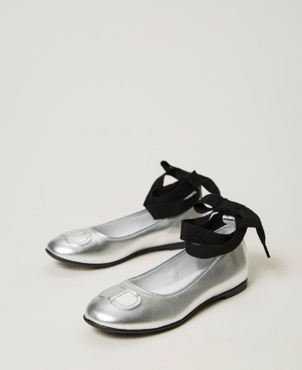 Scee by twin set Ballerine in pelle con nastri Fino Al -60%