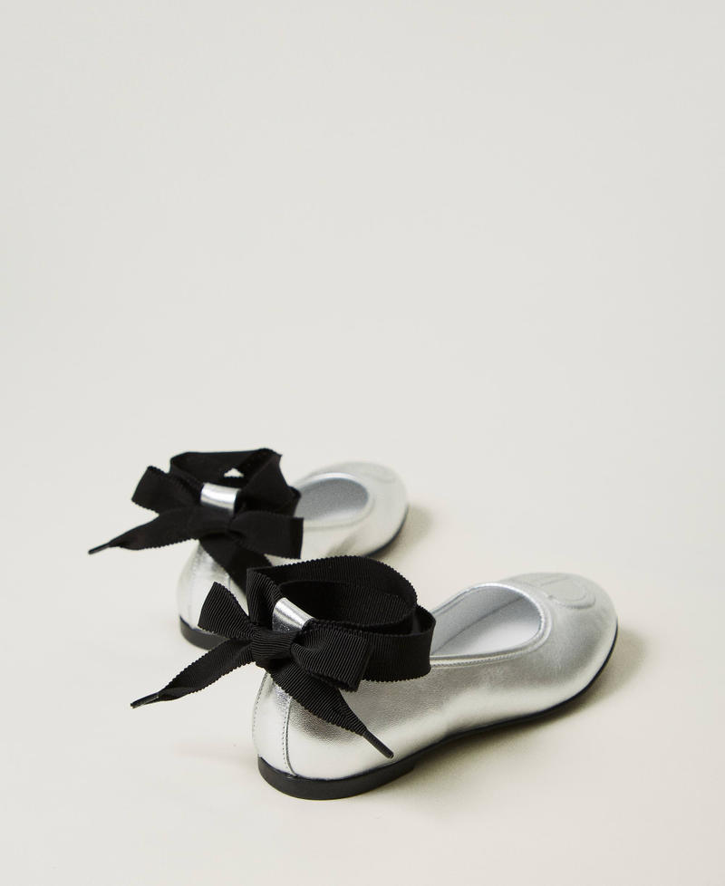 Scee by twin set Ballerine in pelle con nastri Fino Al -60%