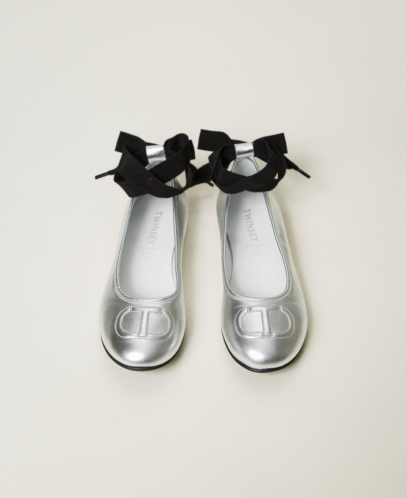 Scee by twin set Ballerine in pelle con nastri Fino Al -60%