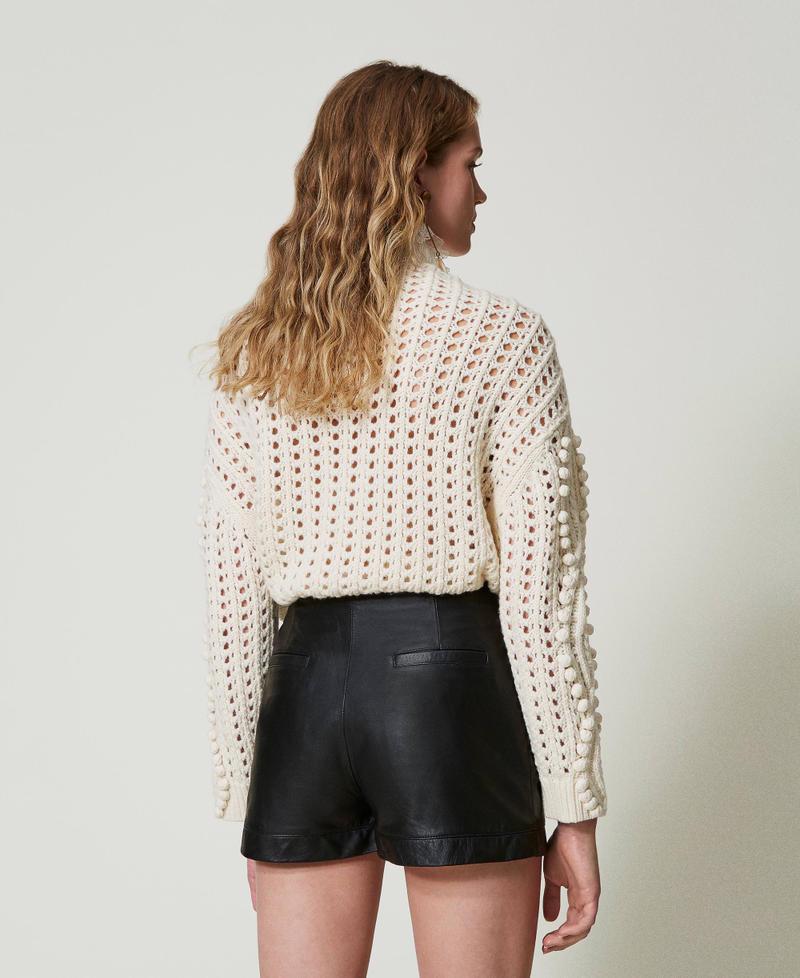 Scee by twin set Shorts 'Fairfax' in pelle con zip Offerta