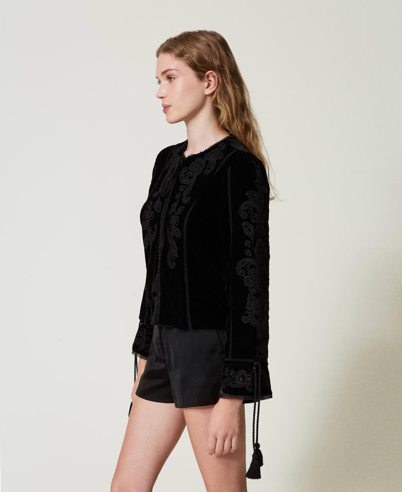 Scee by twin set Giacca in velluto con ricamo Online