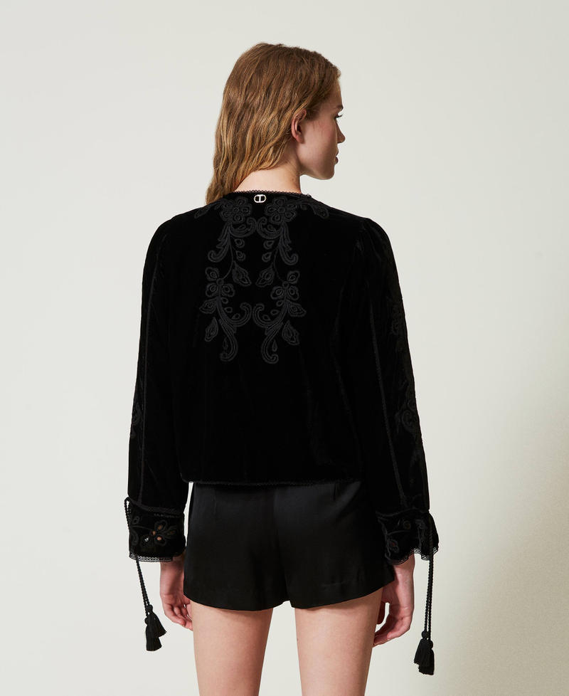 Scee by twin set Giacca in velluto con ricamo Online
