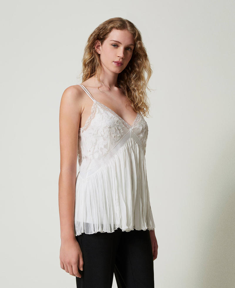 Scee by twin set Top in creponne e tulle Outlet