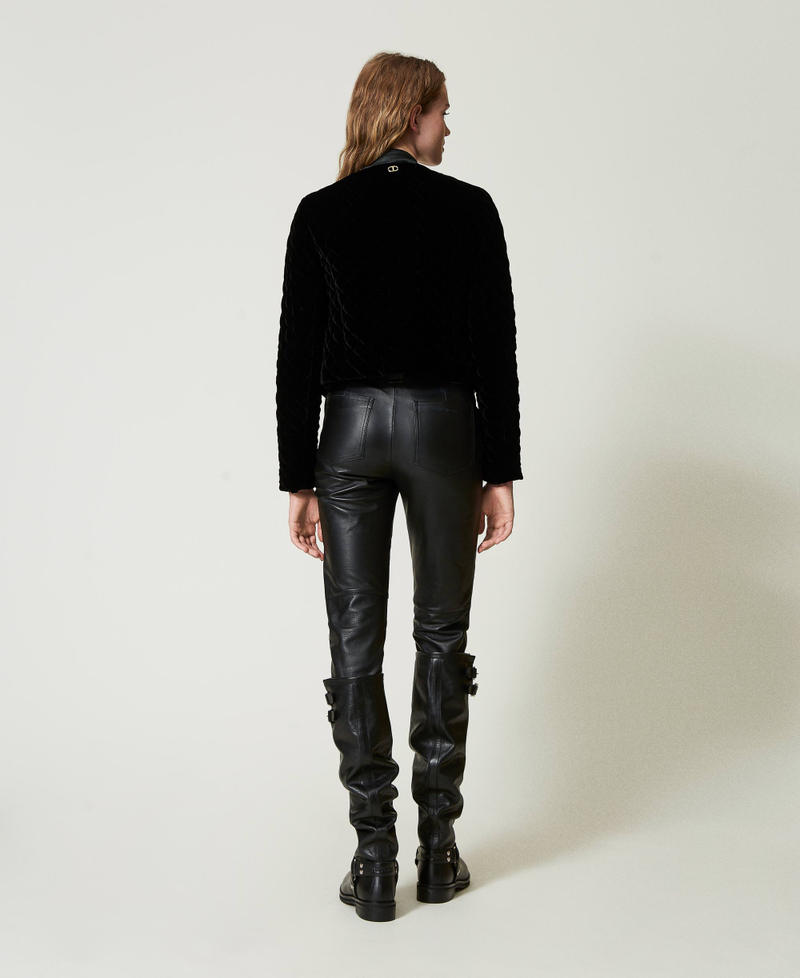 Scee by twin set Pantaloni biker 'Fairfax' in pelle In Vendita