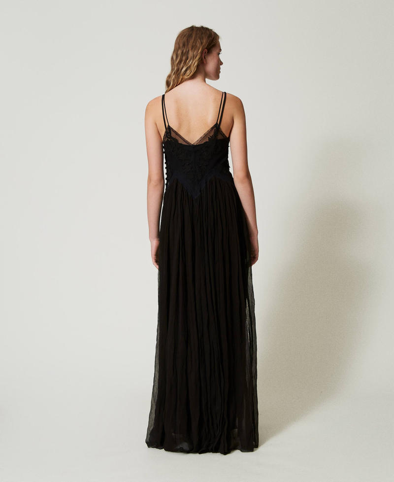 Scee by twin set Abito lungo in creponne e tulle Italy