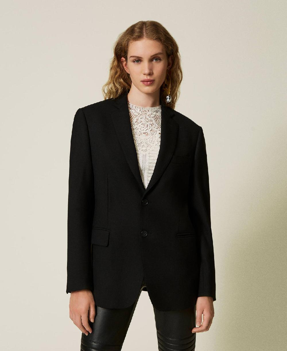 Scee by twin set Giacca blazer sartoriale in serge misto lana Hotsell